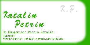 katalin petrin business card